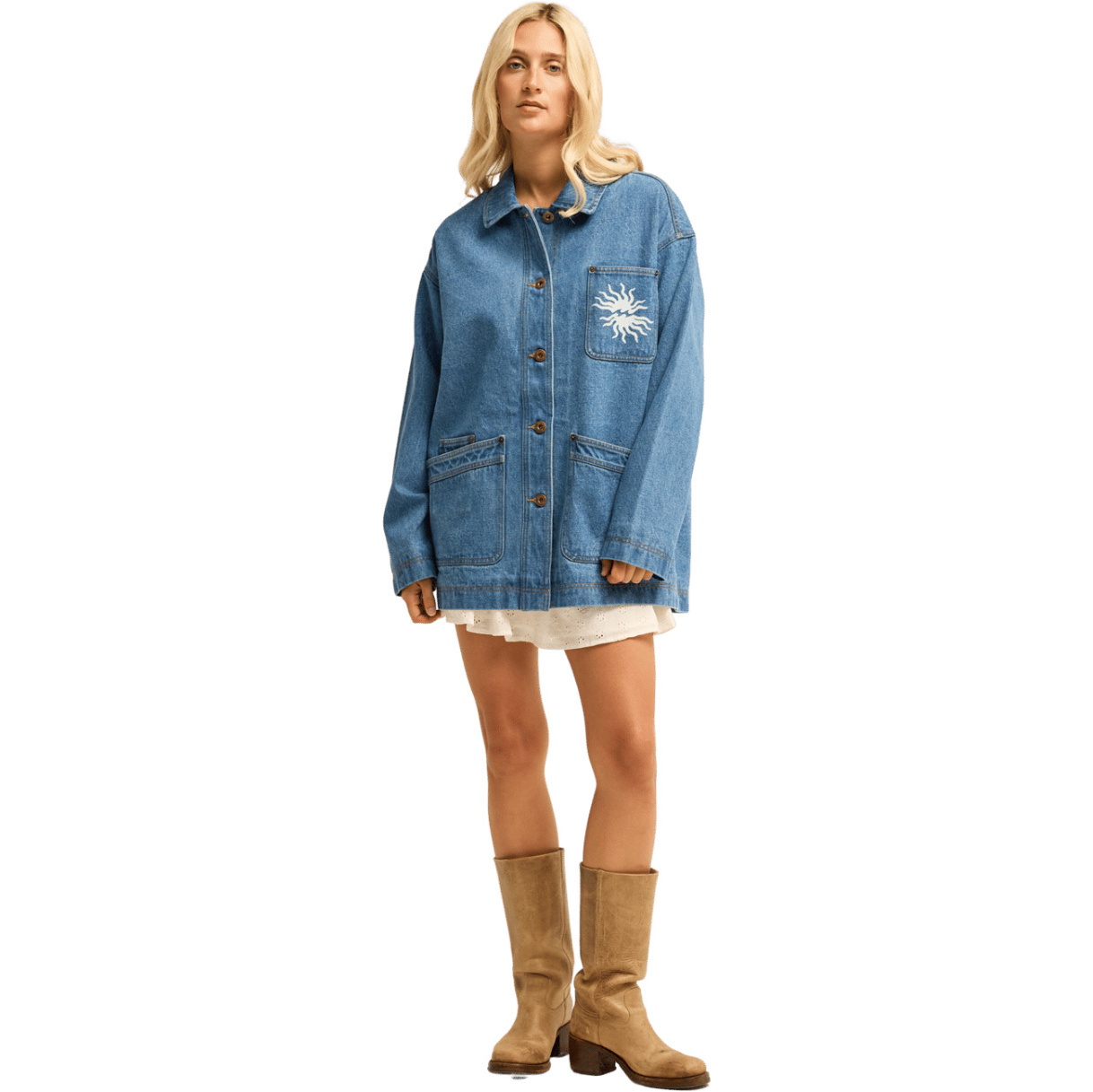 2026 Billabong Womens Denim Shore Jacket EBJJK00202 - Bleach